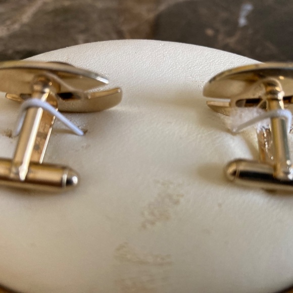 Vintage Anson Modernist Cufflinks – Red Lucite Cabochon – Mid Century Atomic Spa - Picture 4 of 6